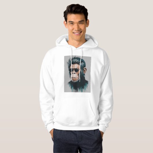 Stijlvolle Chimp - Streetwear Wit Hoodie (Voorkant volledig)