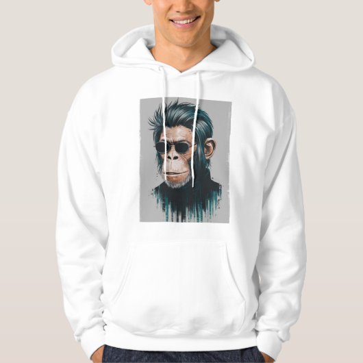 Stijlvolle Chimp - Streetwear Wit Hoodie (Voorkant)