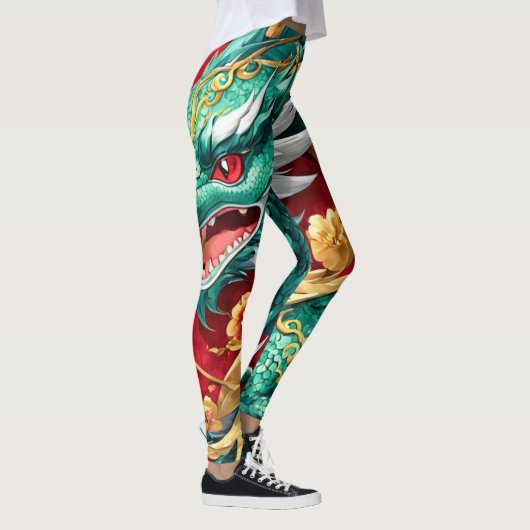 Stijlvolle Chinese Dragon Graphic Leggings (Rechts)