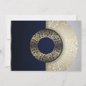 Stijlvolle chique blauw goud geometrische patroon  kaart (Achterkant)