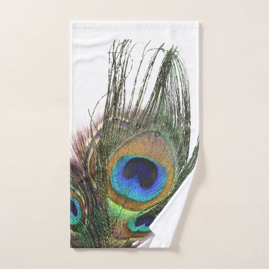 Stijlvolle chique blauwe groene pauwenveer bad handdoek (Handdoek)