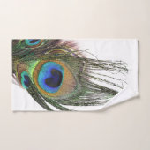 Stijlvolle chique blauwe groene pauwenveer bad handdoek (Handdoek)