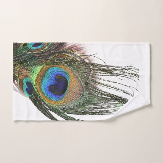 Stijlvolle chique blauwe groene pauwenveer bad handdoek (Handdoek)