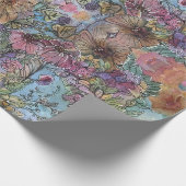 Stijlvolle chique bloementuin Waterverf schilderij Cadeaupapier (Hoek)