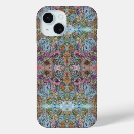 Stijlvolle chique bloementuin Waterverf schilderij Case-Mate iPhone Case (Achterkant)