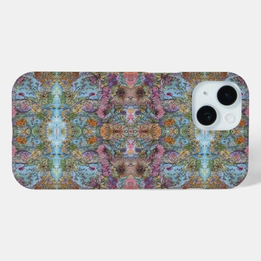Stijlvolle chique bloementuin Waterverf schilderij Case-Mate iPhone Case (Achterkant (horizontaal))