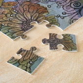 Stijlvolle chique bloementuin Waterverf schilderij Legpuzzel (Zijkant)