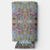 Stijlvolle chique bloementuin Waterverf schilderij Seltzer Blikjeskoeler (Voorkant)