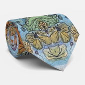 Stijlvolle chique bloementuin Waterverf schilderij Stropdas (Opgerold)