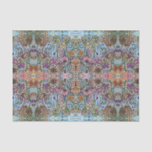 Stijlvolle chique bloementuin Waterverf schilderij Tissuepapier (Voorkant)