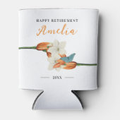 Stijlvolle chique elegante witte pensioennaam Flor Blikjeskoeler (Voorkant)