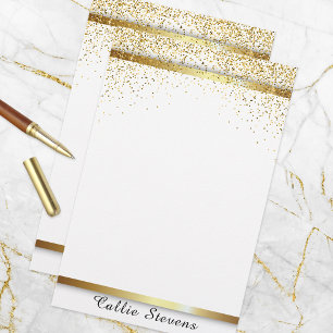 Stijlvolle chique fancy gouden glittersstrepen op  briefpapier