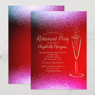 Stijlvolle chique gouden confetti-wijn glas  Pensi Kaart