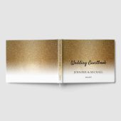 Stijlvolle Chique gouden glitter elegante bruiloft Gastenboek (Volledig)