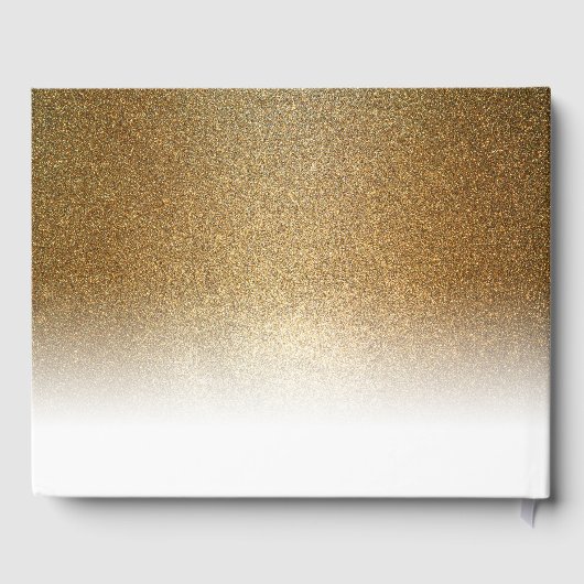 Stijlvolle Chique gouden glitter elegante bruiloft Gastenboek (Achterkant)