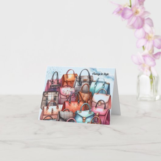 Stijlvolle Chique Handtas Wenskaart Kaart (Orchidee)