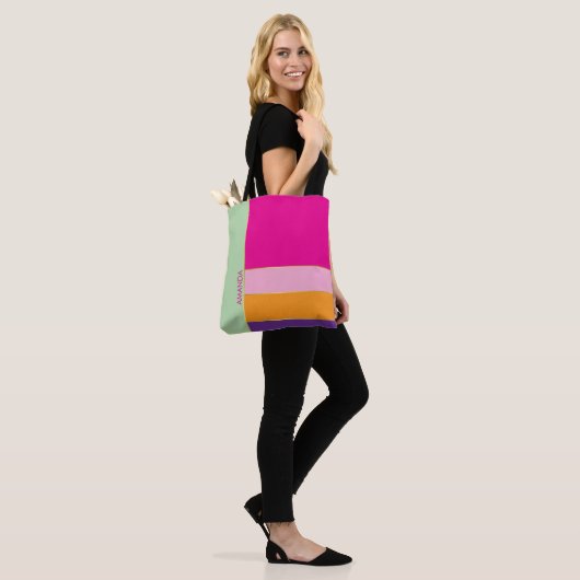 Stijlvolle chique kleurrijke patroon thema tote bag (Op model)