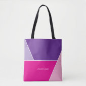 Stijlvolle chique kleurrijke streeppatroon tote bag (Voorkant)