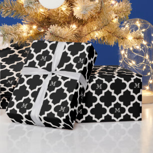 Stijlvolle chique Marokkaanse vierbladige patroonm Cadeaupapier
