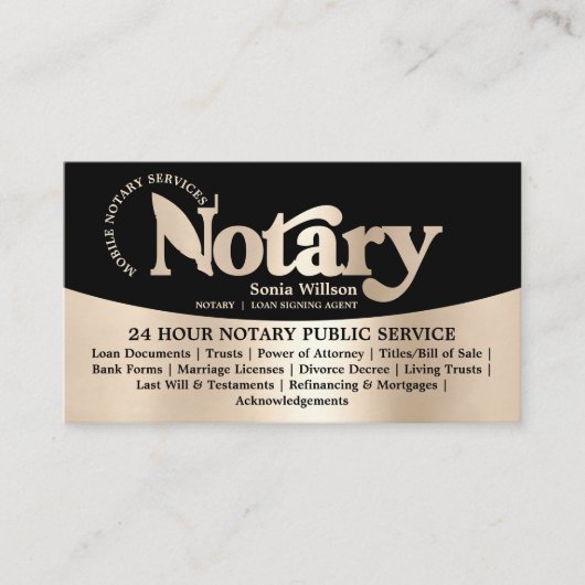 Stijlvolle chique mobiele notaris lening onderteke visitekaartje (Voorkant)