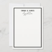 Stijlvolle chique moderne koppels bruid en bruideg notitiekaartje (Voorkant)