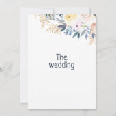 Stijlvolle chique navy blauw ivoor goud bloemenbru kaart (Achterkant)