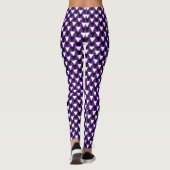 Stijlvolle chique Paarse zwart wit patroon Hallowe Leggings (Achterkant)