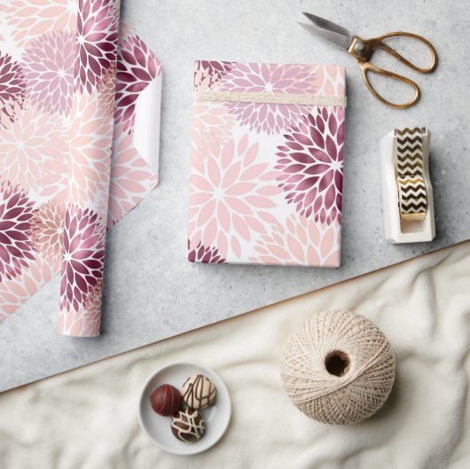 Stijlvolle chique roze bloem cadeaupapier (Crafts)