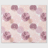 Stijlvolle chique roze bloem cadeaupapier (Vlak)