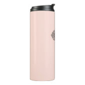 Stijlvolle Chique Roze Gouden Monogram Thermosbeke Thermosbeker (Gedraaid links)