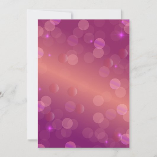 Stijlvolle chique roze Paarse sprankelende lichten Kaart (Achterkant)