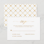 Stijlvolle Chique Script Calligrafie Gouden folie RSVP Kaartje (Voorkant / Achterkant)