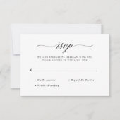 Stijlvolle chique script kalligrafie elegante brui RSVP kaartje (Voorkant)