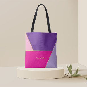 Stijlvolle chique stijlvolle kleurrijke streeppatr tote bag