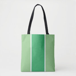 Stijlvolle chique  tweekleurige groene witte strep tote bag