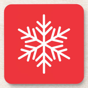 Stijlvolle chique witte Nordic Snowflake op helder Bier Onderzetter