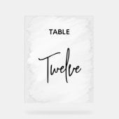 Stijlvolle chique witte trouwtafel nummers acryl bord (Voorkant)