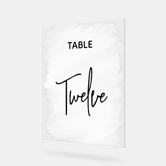 Stijlvolle chique witte trouwtafel nummers acryl bord (Hoek)