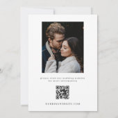 Stijlvolle chique zwart-wit foto & QR-code Save The Date (Achterkant)