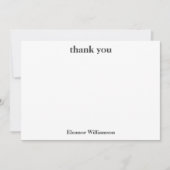 Stijlvolle chique zwarte witte douche bruidsmeisje bedankkaart (Voorkant)