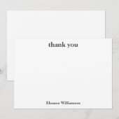 Stijlvolle chique zwarte witte douche bruidsmeisje bedankkaart (Voorkant / Achterkant)