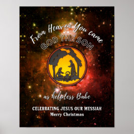 Stijlvolle Christelijke nativiteit HELPLESS BABE K Poster