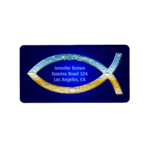 Stijlvolle Christelijke vis deel uw Geloof Etiket