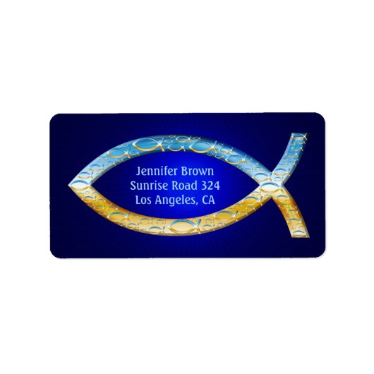 Stijlvolle Christelijke vis | deel uw Geloof Etiket (Voorkant)