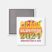 Stijlvolle CICADA SURVIVOR 2024 Broods XIII XIX Magneet (Voorkant / Achterkant)