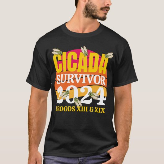 Stijlvolle CICADA SURVIVOR 2024 Broods XIII XIX T-shirt (Voorkant)