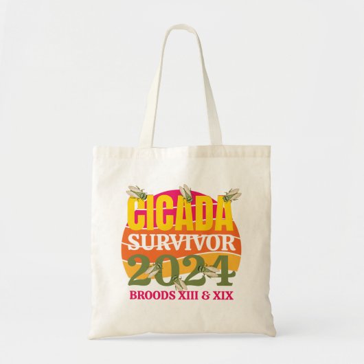 Stijlvolle CICADA SURVIVOR 2024 Broods XIII XIX Tote Bag (Voorkant)