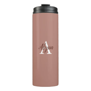 Stijlvolle Cinnamon Monogram Thermal Tumbler Thermosbeker