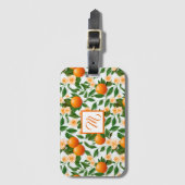 Stijlvolle Citrus Blossom Monogrammed Bagagelabel (Voorkant (verticaal))