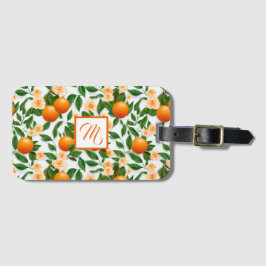 Stijlvolle Citrus Blossom Monogrammed Bagagelabel